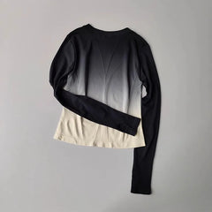 Women's tie-dye long-sleeve workout top for yoga, running, and gym.