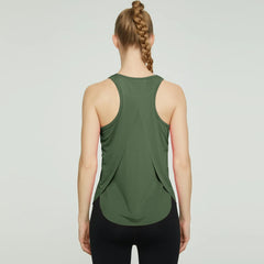 Racerback Tank Top: Quick-dry, breathable shirt for yoga and workouts.