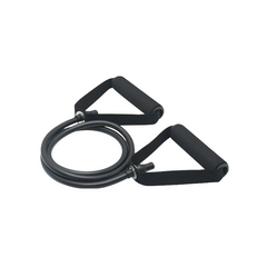 5-level resistance bands with handles for home workout, strength training, and full-body fitness exercises.