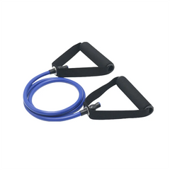 5-level resistance bands with handles for home workout, strength training, and full-body fitness exercises.