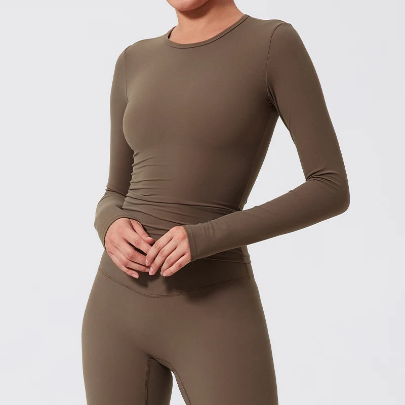 Women’s long sleeve sports shirt, gym fitness yoga top