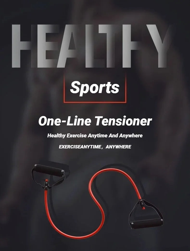 5-level resistance bands with handles for home workout, strength training, and full-body fitness exercises.