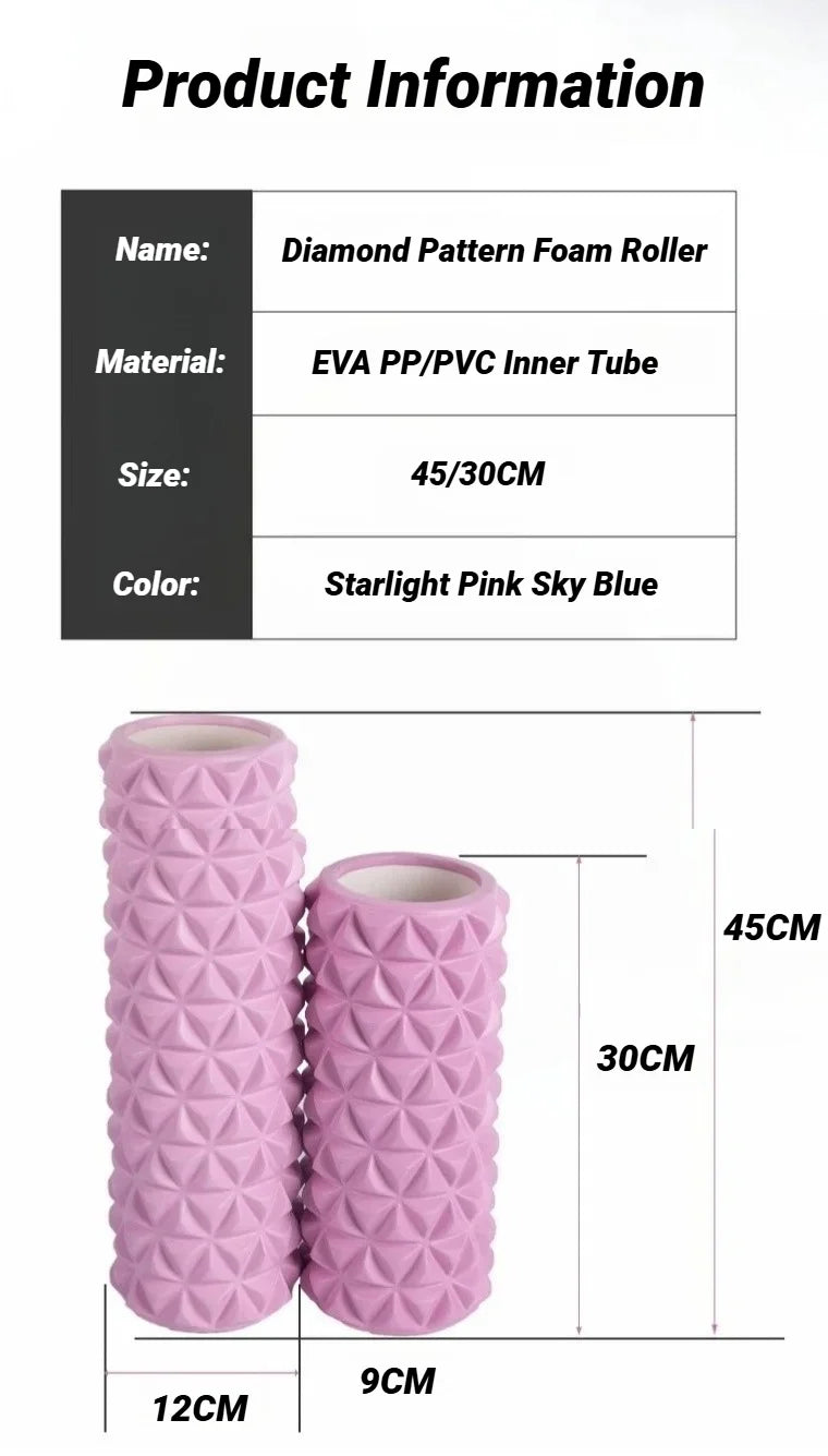 3D EVA foam hollow massage roller for yoga, muscle therapy, and sports rehabilitation.