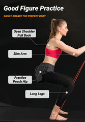 5-level resistance bands with handles for home workout, strength training, and full-body fitness exercises.