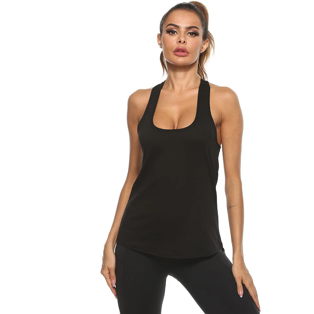 Women’s Backless Quick-Dry Yoga Tank Top – Sleeveless Sports Gym Shirt