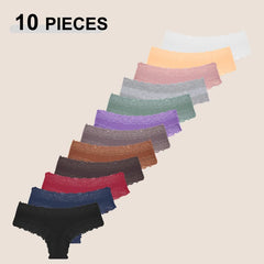 10PCS Lace Cotton Panties | Sexy Low-Waist Brazilian Underwear | Befit