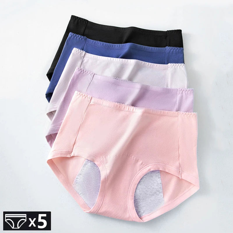 5Pcs Leak-Proof Menstrual Panties | Cotton Period Briefs for Women | Befit