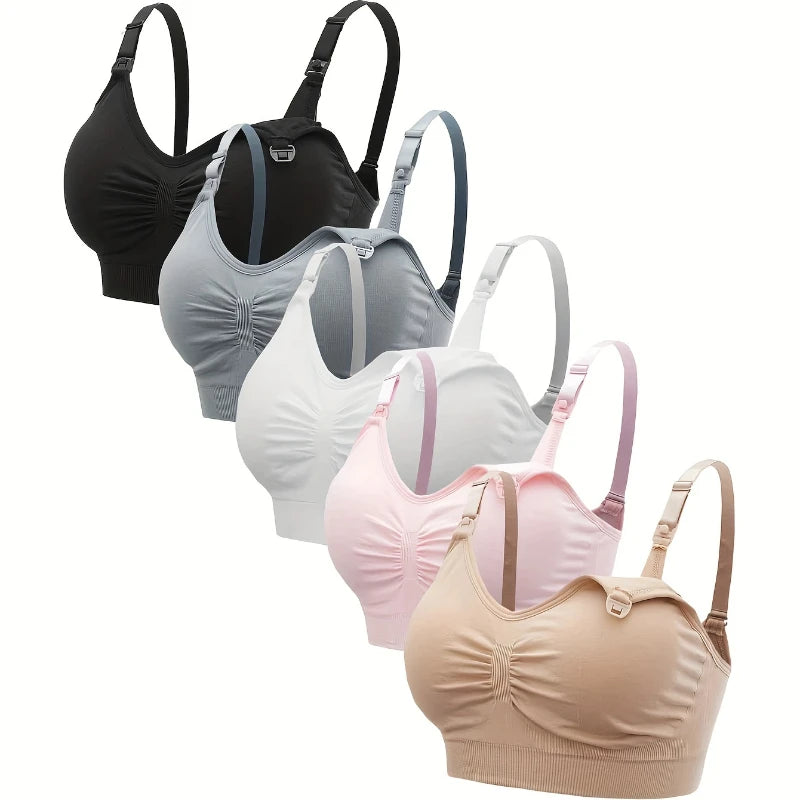 5 Pcs Plus Size Nursing Bra | Seamless Maternity Underwear | Befit