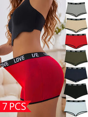 7 Pairs Women's Lettered Waistband Briefs | Casual Underwear | befit