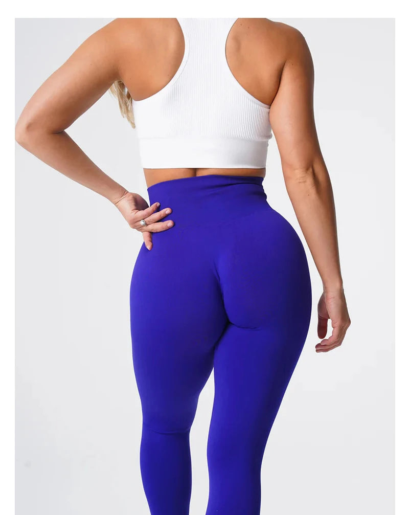 TKITK Solid Leggings Women Seamless Sports  Scrunch Bum Tights cycling shark pants Yoga shorts Gym navigation nv Workout wear