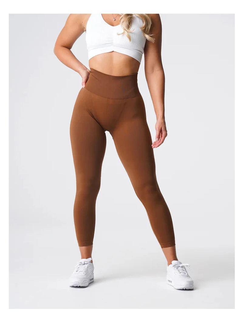 TKITK Solid Leggings Women Seamless Sports  Scrunch Bum Tights cycling shark pants Yoga shorts Gym navigation nv Workout wear