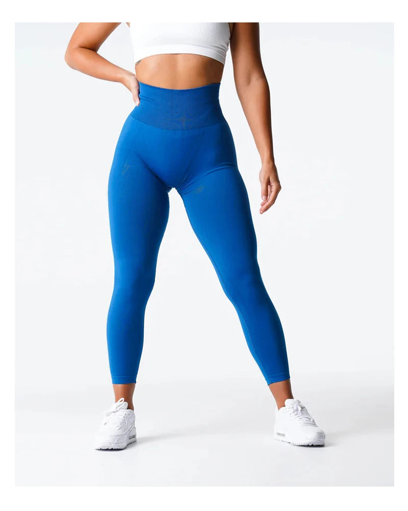 TKITK Solid Leggings Women Seamless Sports  Scrunch Bum Tights cycling shark pants Yoga shorts Gym navigation nv Workout wear