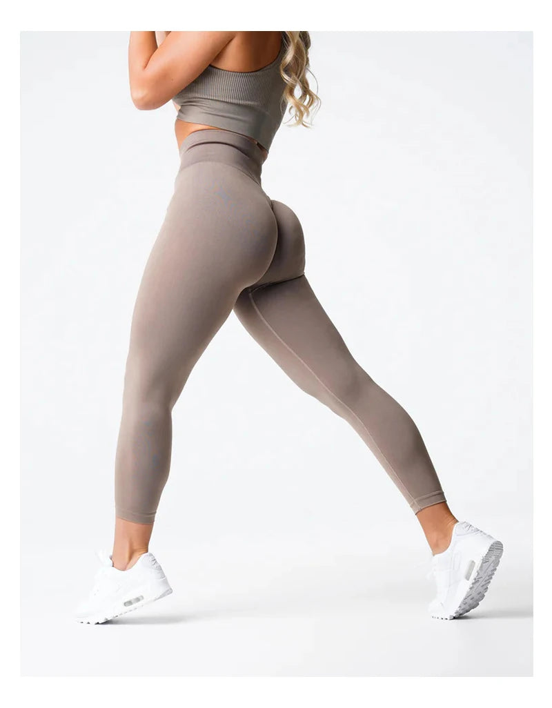 TKITK Solid Leggings Women Seamless Sports  Scrunch Bum Tights cycling shark pants Yoga shorts Gym navigation nv Workout wear