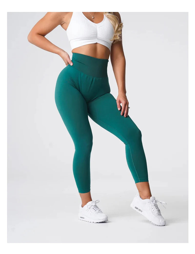 TKITK Solid Leggings Women Seamless Sports  Scrunch Bum Tights cycling shark pants Yoga shorts Gym navigation nv Workout wear