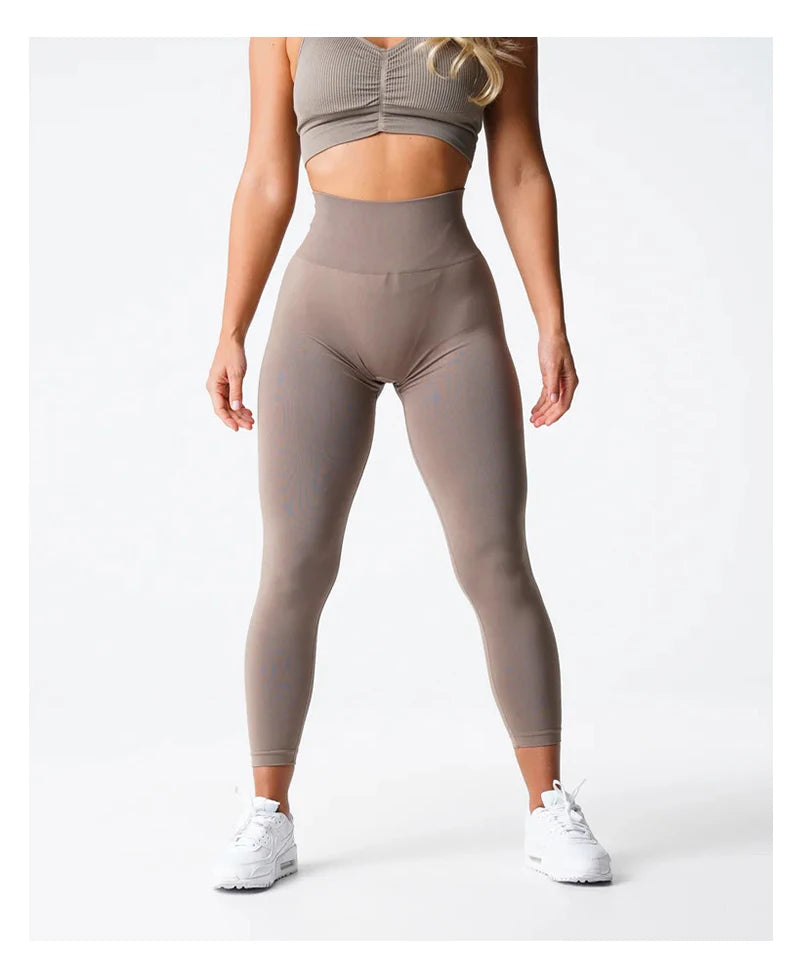 TKITK Solid Leggings Women Seamless Sports  Scrunch Bum Tights cycling shark pants Yoga shorts Gym navigation nv Workout wear