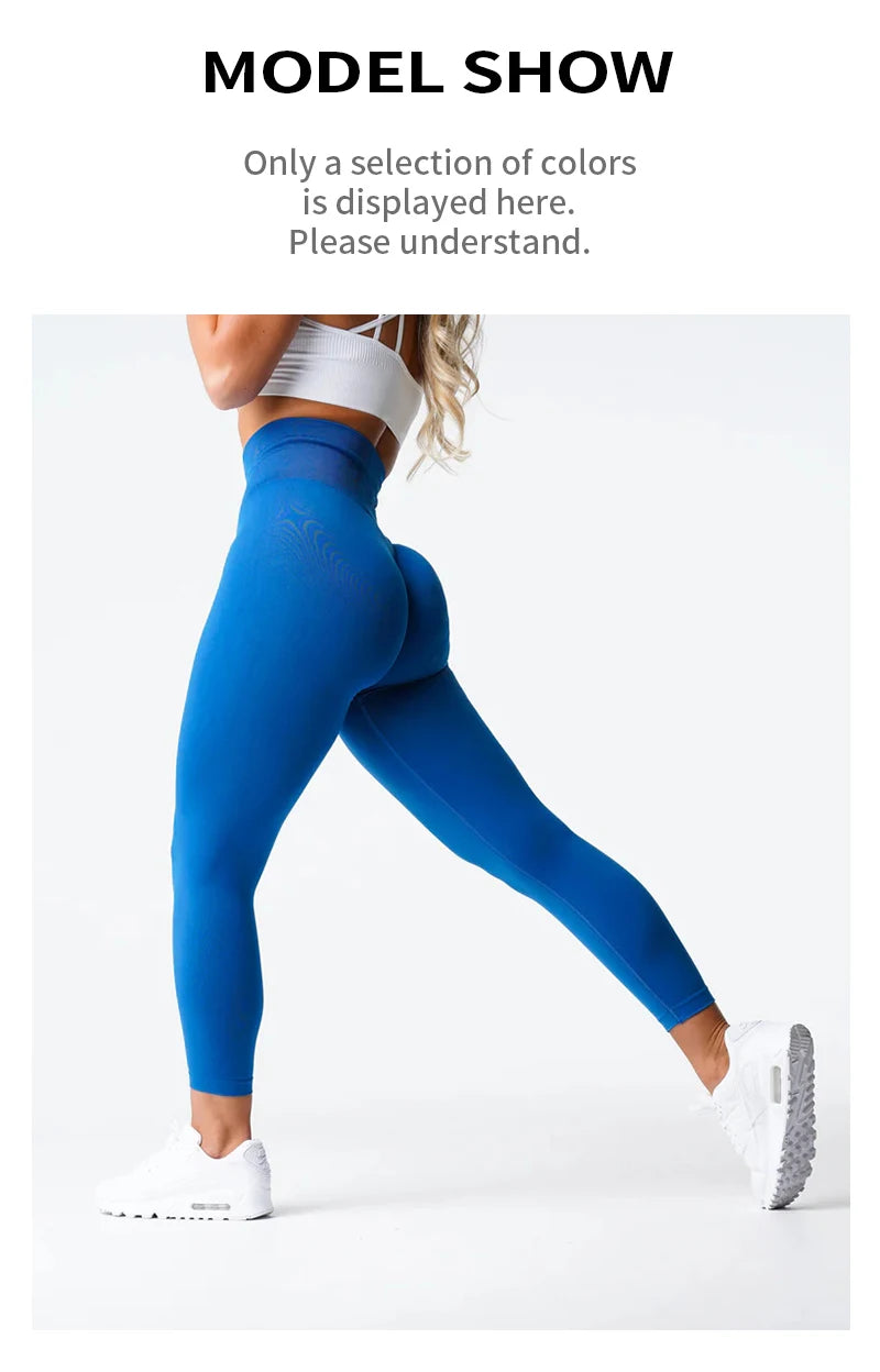 TKITK Solid Leggings Women Seamless Sports  Scrunch Bum Tights cycling shark pants Yoga shorts Gym navigation nv Workout wear
