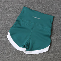 Color Contrast Yoga Shorts | High-Waist Peach Hip Fitness Pants | Befit