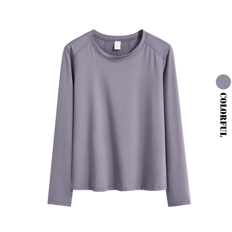 DRUR Long Sleeve Yoga Top | Loose Fit Back Mesh Running Shirt | Befit