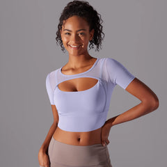 Double Layer Yoga Tank Top | Short Sleeve Sports Bra | Befit