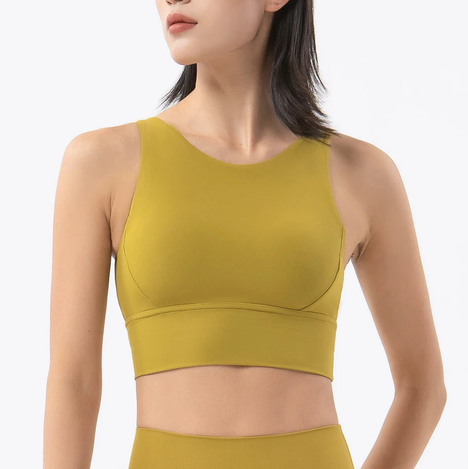 SOISOU New Top Women Sports Bra Yoga Fitness Athletic Wear Elastic Breathable Sexy Bras For Women Underwear 6 Colors Women's Bra