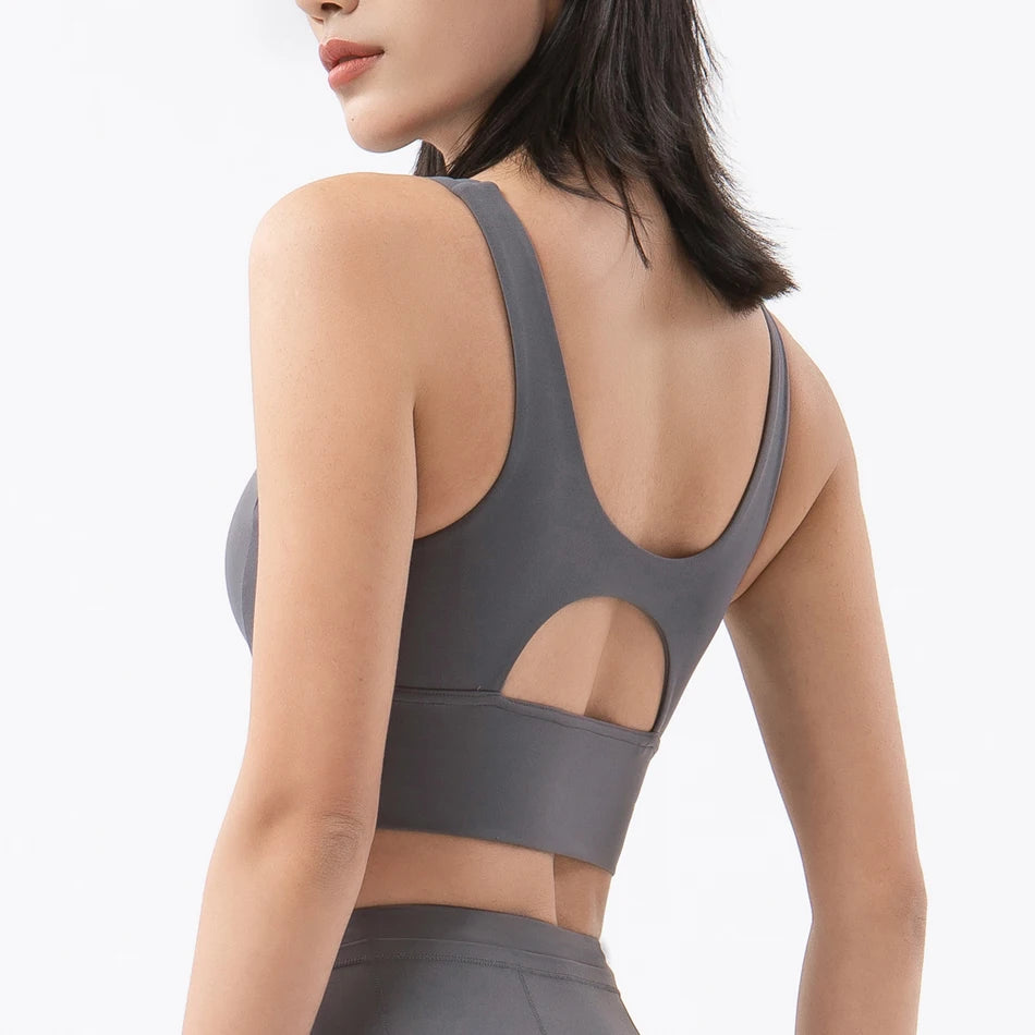 SOISOU New Top Women Sports Bra Yoga Fitness Athletic Wear Elastic Breathable Sexy Bras For Women Underwear 6 Colors Women's Bra