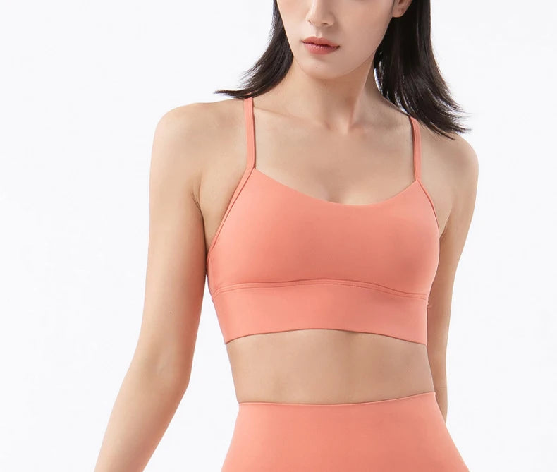 SOISOU Women's Sexy Nylon Sports Bra – Breathable, Removable Pads, Gym & Yoga
