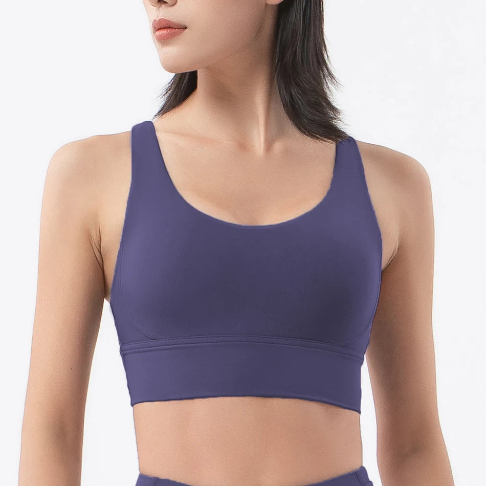 SOISOU New Top Women Sports Bra Yoga Fitness Athletic Wear Elastic Breathable Sexy Bras For Women Underwear 6 Colors Women's Bra
