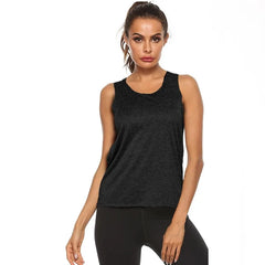 Women’s sleeveless yoga tank top for gym, running, and fitness.
