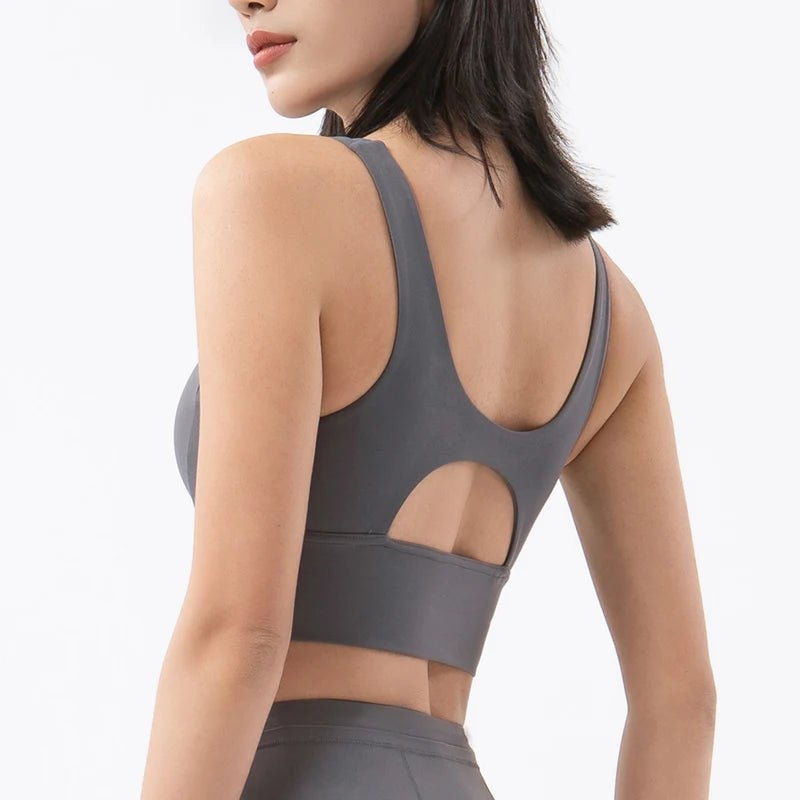 SOISOU New Top Women Sports Bra Yoga Fitness Athletic Wear Elastic Breathable Sexy Bras For Women Underwear 6 Colors Women's Bra