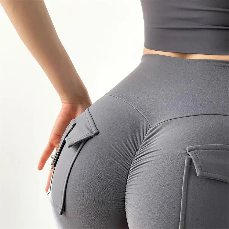 SOISOU Tight Women's Shorts Sexy Cycling Shorts Elastic High Waist Shorts Back Pockets Breathable Sport Shorts ropa de mujer
