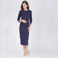 Spring Striped Maternity & Nursing Dress - Long Sleeve Breastfeeding Pregnancy Wear
