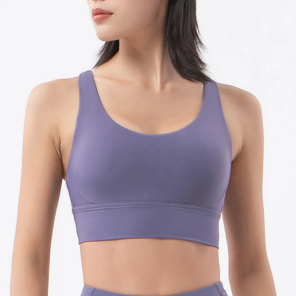 SOISOU New Top Women Sports Bra Yoga Fitness Athletic Wear Elastic Breathable Sexy Bras For Women Underwear 6 Colors Women's Bra