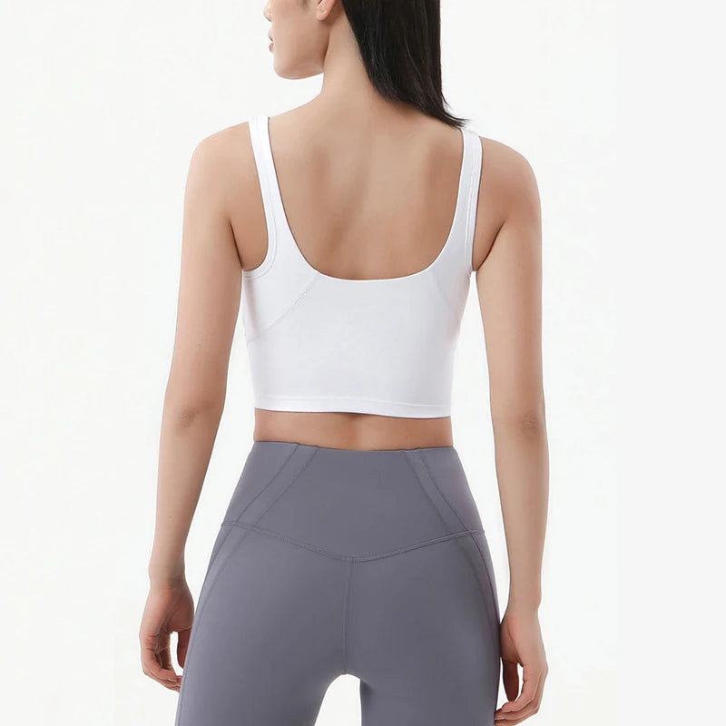 SOISOU Nylon Sports Bra Women's Crop Top Breathable Yoga Bra Gym Fitness Sportswear Sexy Women's Sports Underwear 6 Colors
