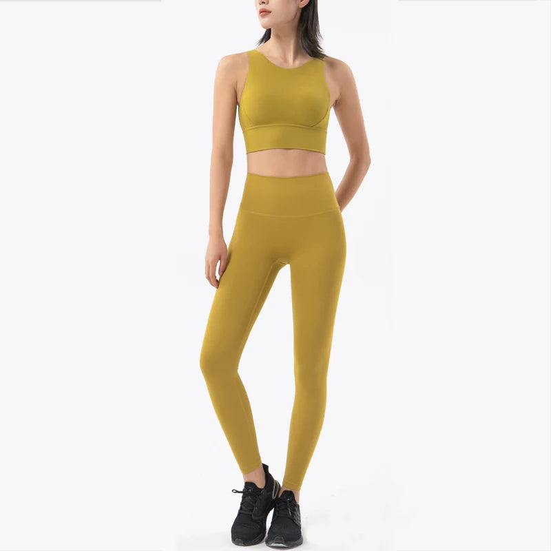 SOISOU New Women's Tracksuit Yoga Set Fitness Sportswear Stretch Soft Sports Suit Gym Clothes Bra Pocket Leggings Women's Suit