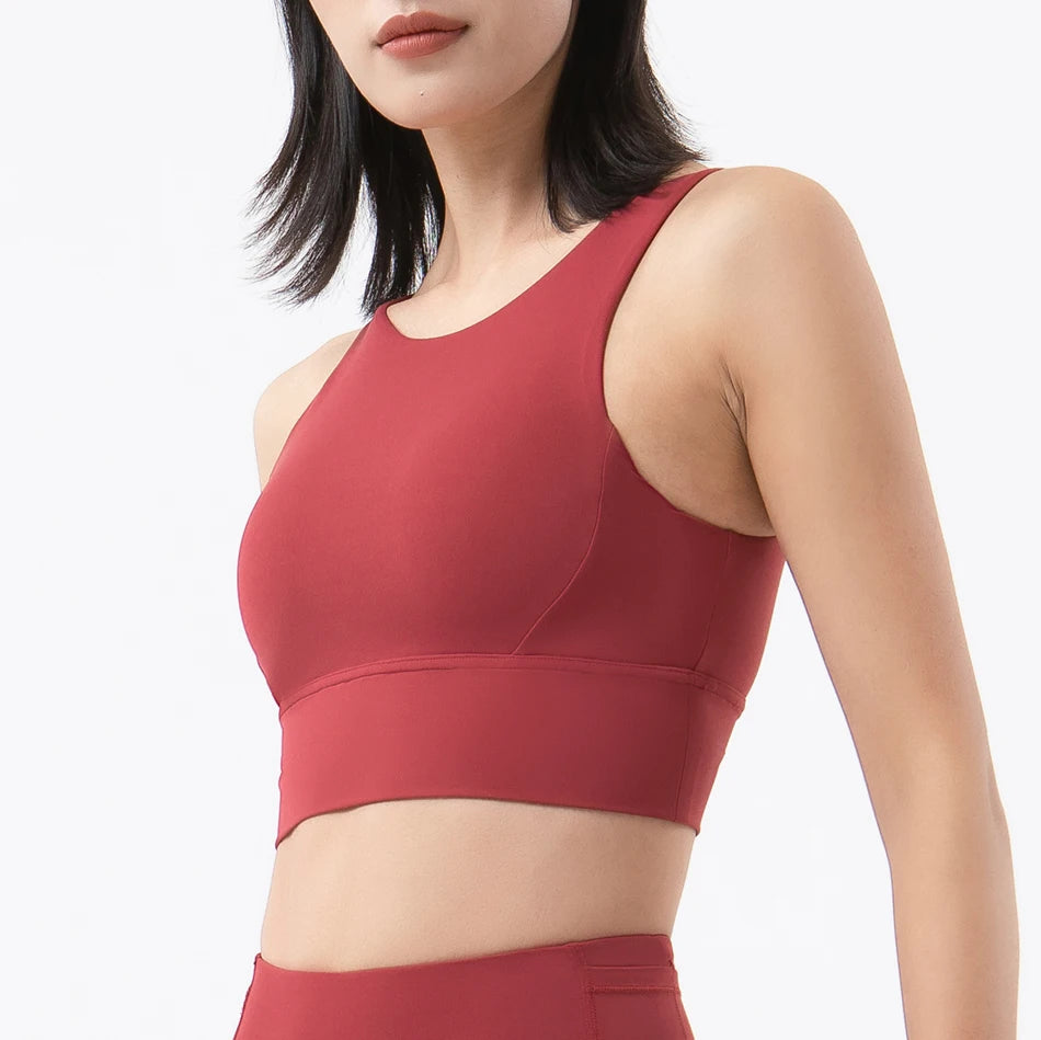 SOISOU New Top Women Sports Bra Yoga Fitness Athletic Wear Elastic Breathable Sexy Bras For Women Underwear 6 Colors Women's Bra