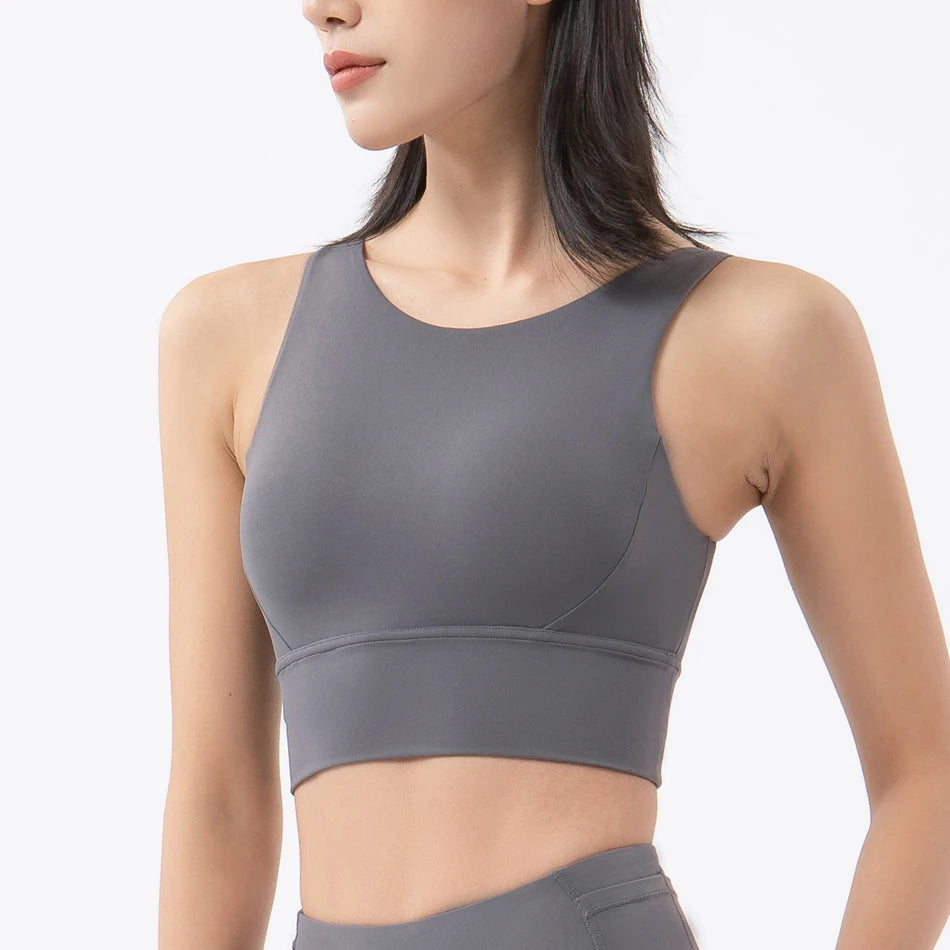 SOISOU New Top Women Sports Bra Yoga Fitness Athletic Wear Elastic Breathable Sexy Bras For Women Underwear 6 Colors Women's Bra