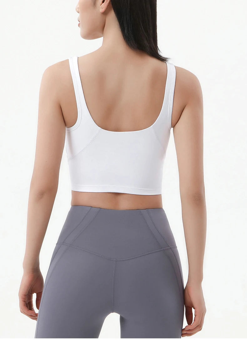 SOISOU Nylon Sports Bra Women's Crop Top Breathable Yoga Bra Gym Fitness Sportswear Sexy Women's Sports Underwear 6 Colors