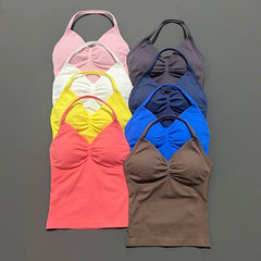 Longline Strappy Yoga Vest | Open Back Bra & Running Tank Top | Befit