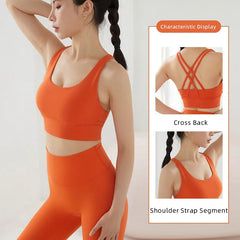 New Push-Up Yoga Vest & Sports Bra | Cross-Back Fitness Top | Befit
