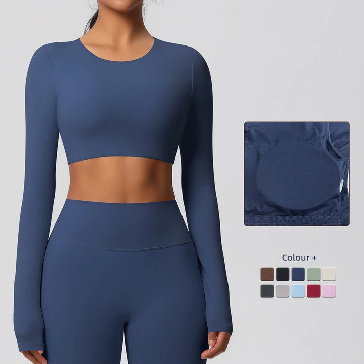 Padded Long Sleeve Yoga Shirt | Dry Fit Gym & Running Top | Befit