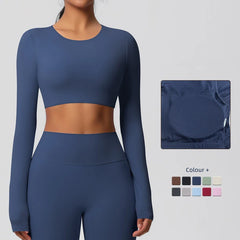 Padded Long Sleeve Yoga Shirt | Dry Fit Gym & Running Top | Befit