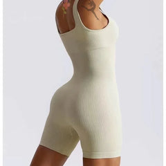 STOUREG Seamless threaded tight one-piece yoga wear,women's high elasticity sports one-piece,hip lifting shorts fitness clothing