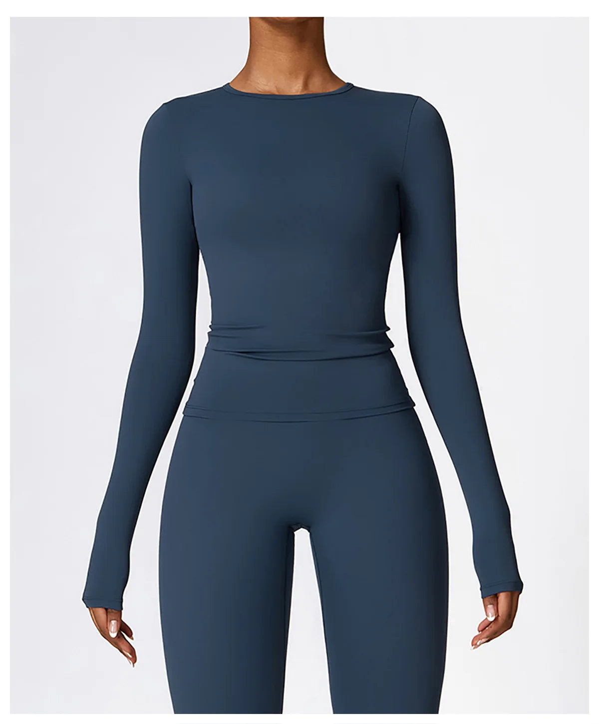 women’s long sleeve dry-fit yoga top.