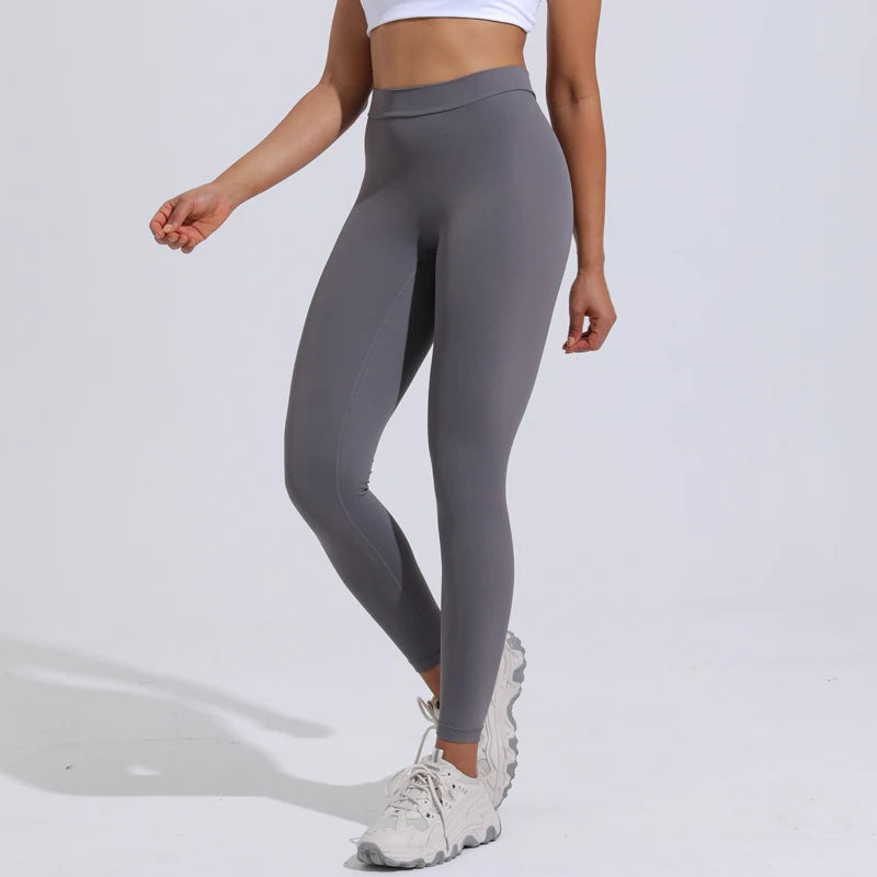 QINACTIVE V-Back Leggings Sports Yoga Pants Women Fitness Gym Tights High Waist Leggings Push Up