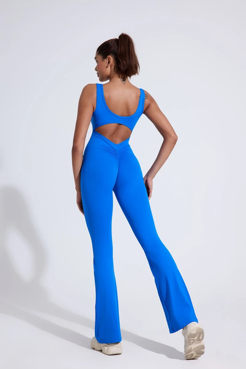 QINACTIV RearV-lift buttocks tight fitting one-piece nude yoga suit winter women's outdoor running sports one-piece fitness suit