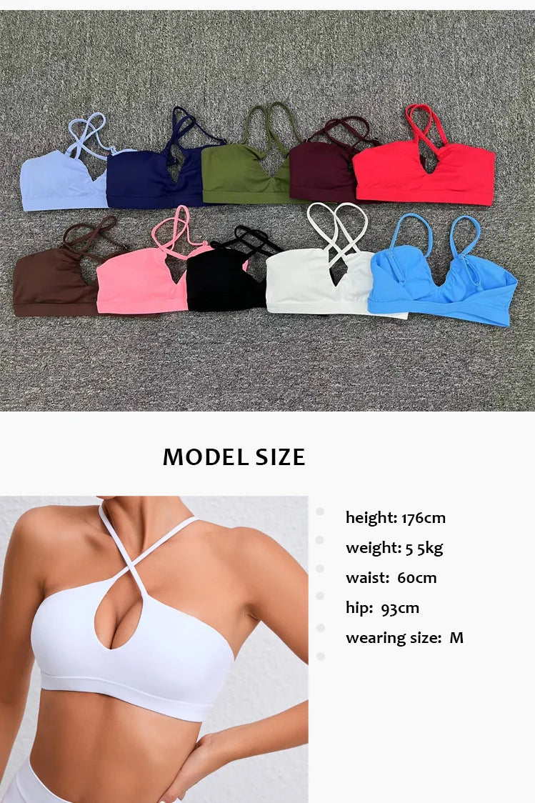 Befit STOUREG Cross Back Sports Bra – Breathable Padded Gym & Yoga Top for Women's