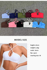 Befit STOUREG Cross Back Sports Bra – Breathable Padded Gym & Yoga Top for Women's