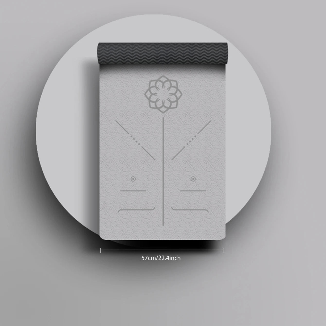 TPE eco-friendly yoga mat with strap, non-slip mat for women’s home fitness and Pilates.