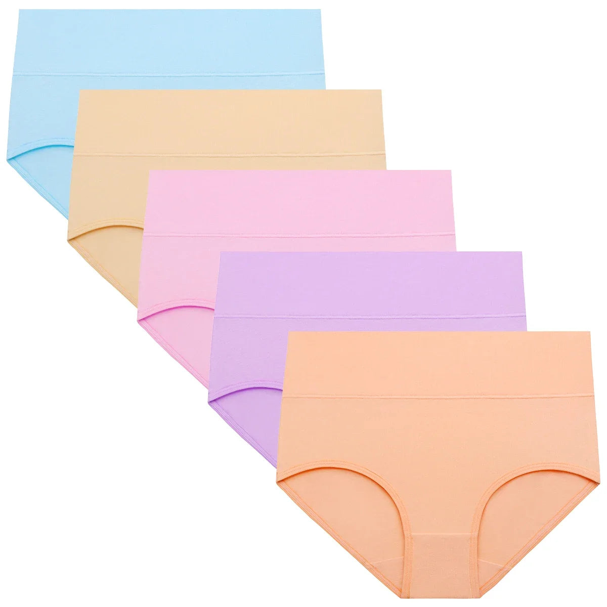 POKARLA Women's High-Rise Cotton Underwear - No Muffin Top Belly Control Panties