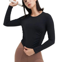 SOISOU Nylon Women Tops Gym Yoga Shirts Sportswear Tight Elastic Breathable Comfortable Sports Top Yoga Wear Womens Clothing